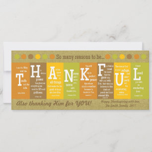 Den TACKSAMMA thanksgivingscripturen Julkort