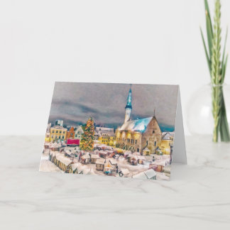 Den Tallinn Estland julen marknadsför Helgkort