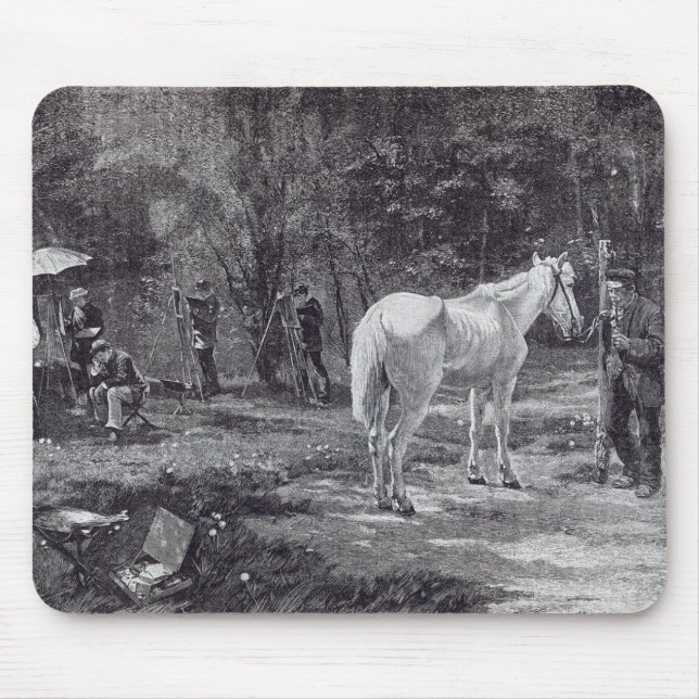 Den tålmodig modellerar, från "fritidtimme", 1888 musmatta (Framsidan)