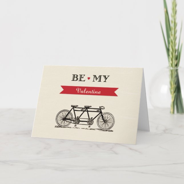 Den tandema cykeln - var mitt valentinkort helgkort (Framsida)