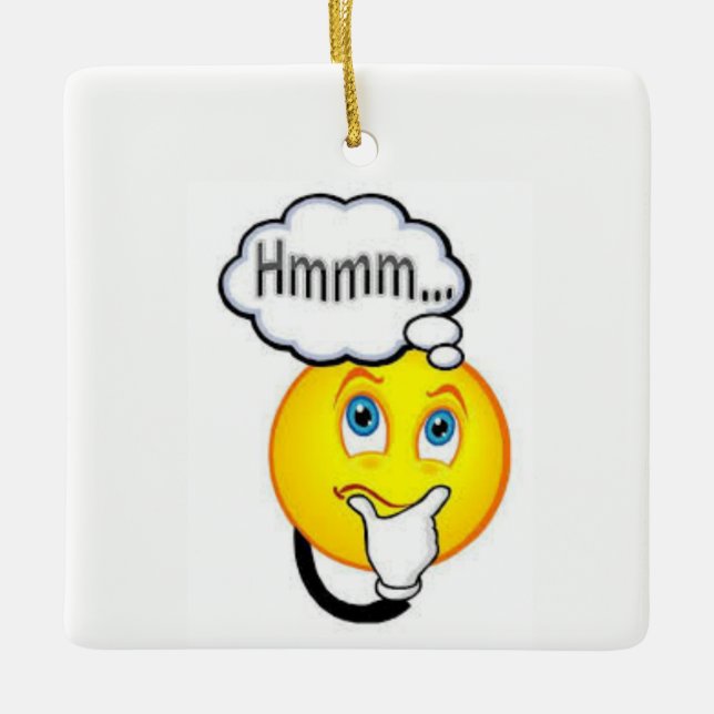 **DEN TÄNKANDE EMOJI*** CHRISTMAS-ORNATIONEN JULGRANSPRYDNAD KERAMIK (Framsida)