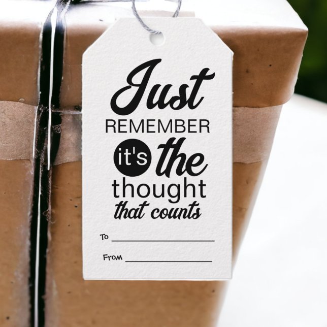 Den tanke som räknas humor presentetikett (Its the thought that counts humor gift tags from Ricaso)