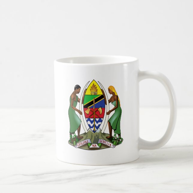 Den Tanzania vapenskölden specificerar Kaffemugg (Höger)