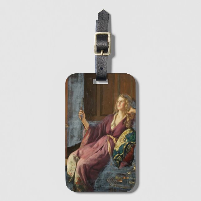 Den Teaserflickan (av John Collier) Bagagebricka (Framsida vertikal)
