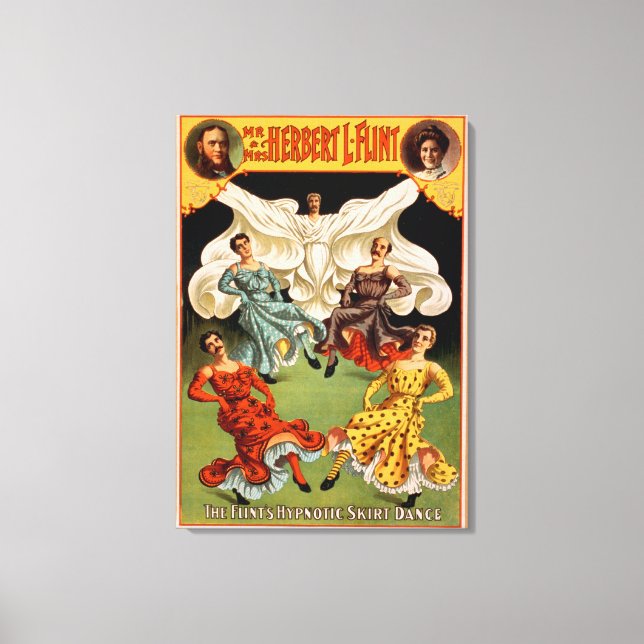 Den teaterala färgen Flints Hypnotic Skirt Dance Canvastryck (Framsida)