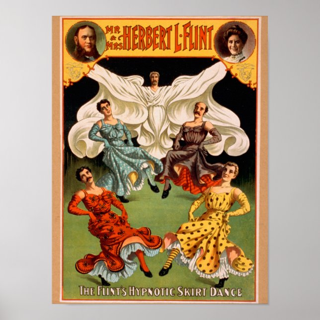 Den teaterala färgen Flints Hypnotic Skirt Dance Poster (Framsidan)
