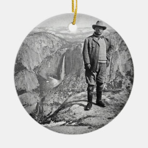 Den Teddy Roosevelt glaciären pekar den Yosemite Julgransprydnad Keramik