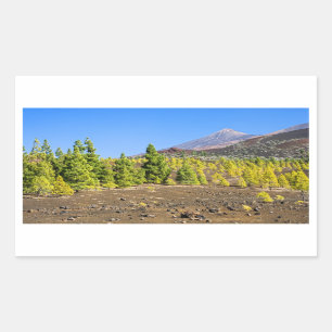 Den Teide nationalparken landskap i Tenerife Rektangulärt Klistermärke