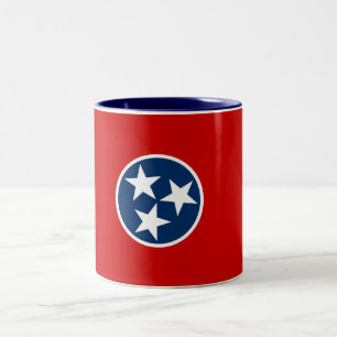 Den Tennessee statlig flagga Två-Tonar kaffemugge Två-Tonad Mugg