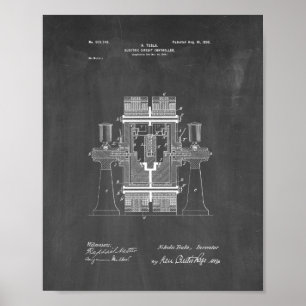 Den Tesla elkraften går runt kontrollantpatent - Poster