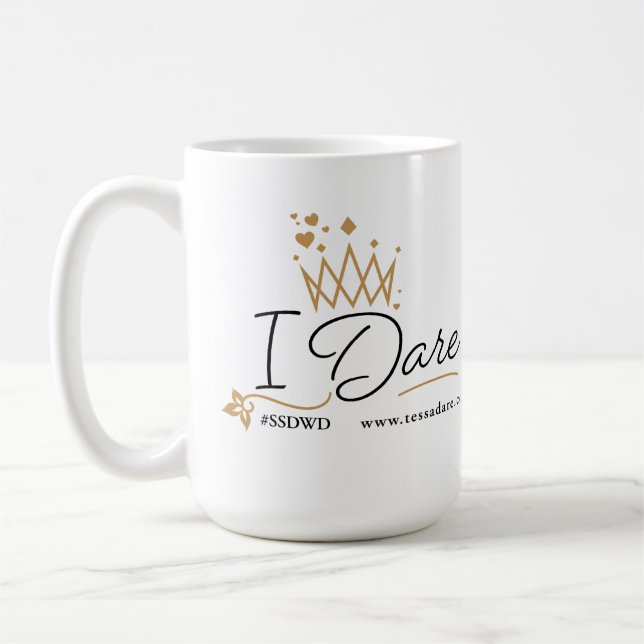 Den Tessa utmaningen, "vågar jag" muggen Kaffemugg (Vänster)