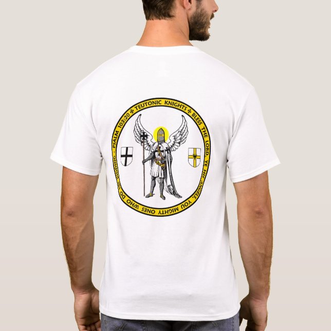 Den Teutonic riddareskyddsängeln förseglar T Shirt (Baksida)