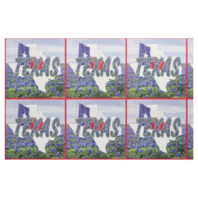 Den Texas Bluebonnetsflagga och landskap tyg (Fat Quarter)