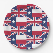 Den Texas flagga och brittiskt flaggapapper för