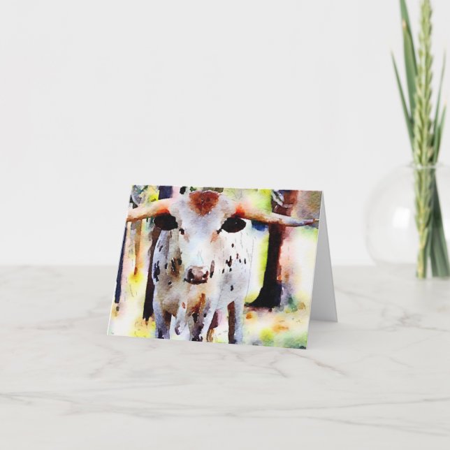 Den Texas longhornen noterar kortet Kort (Framsida)