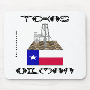 Den Texas oilmanen, oilfielden Mousepad, olja, Musmatta