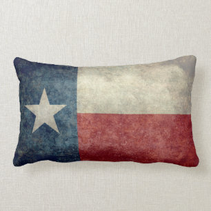 Den Texas statlig flagga, retro stil för vintage Lumbarkudde