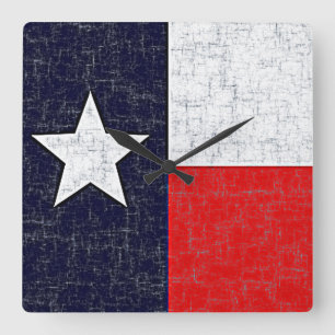 Den TEXAS STATLIG FLAGGA tar tid på Fyrkantig Klocka