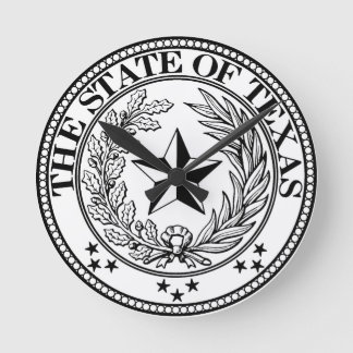 Den Texas väggen tar tid på vit Rund Klocka