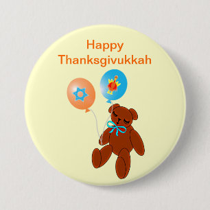 Den Thanksgivukkah nallen med ballonger knäppas Knapp