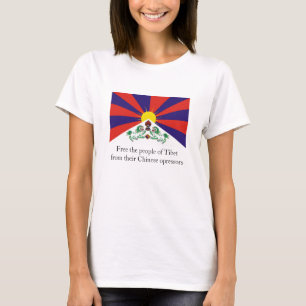 Den tibetana flagga, frigör folket av Tibet från T-shirt