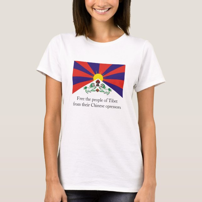 Den tibetana flagga, frigör folket av Tibet från… T-shirt (Framsida)