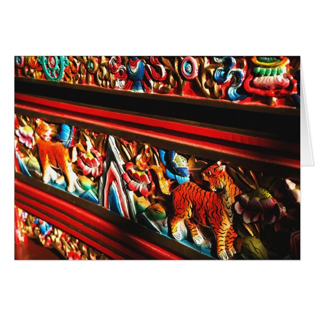 Den tibetana tigern boxas meditationkortet hälsningskort (Framsidan Horizontal)