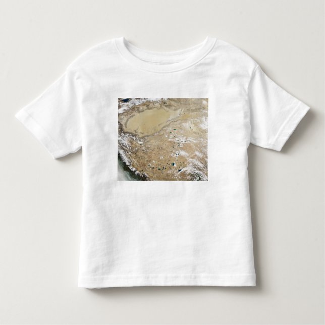 Den tibetanska platåns satellitvy t shirt (Framsida)