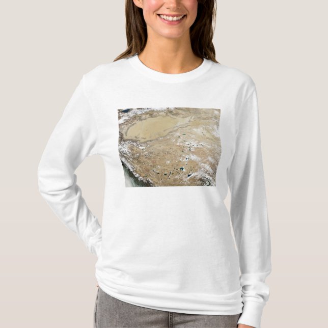 Den tibetanska platåns satellitvy t-shirt (Framsida)