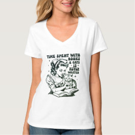 Den tid som tillbringas med bokar och katter slösa t shirt