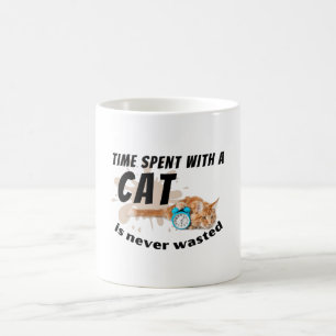 Den tid som tillbringas med en katt slösas aldrig. kaffemugg