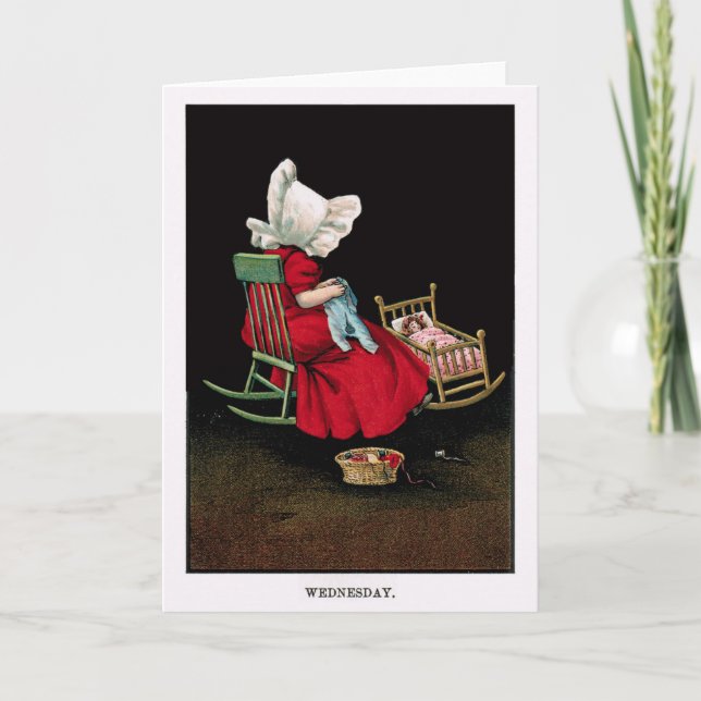 Den tidiga 1900's onsdagen Sunbonnet stämm Kort (Framsida)