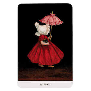 Den tidiga 1900's söndagen Sunbonnet stämm Magnet