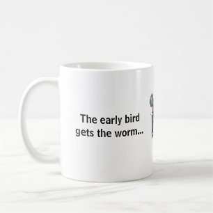 Den tidiga fågeln/understöder den grafiska musen kaffemugg