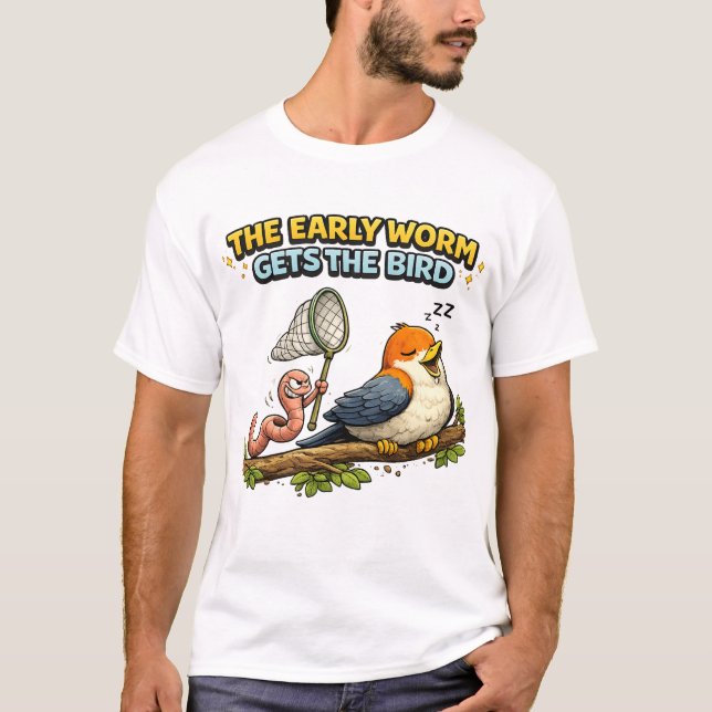 Den tidiga masken får fågeln t shirt (Framsida)