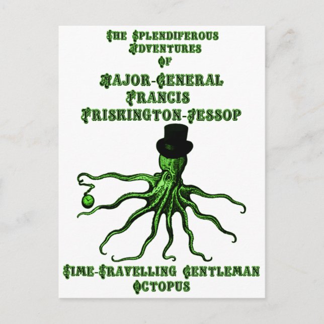 Den tidresande gentlemannen Octopus Vykort (Framsida)