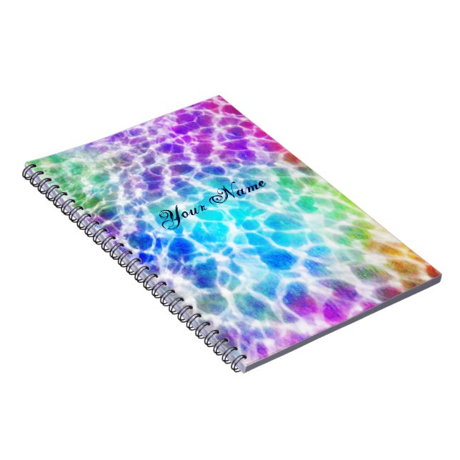 Den Tiedye hippien vågigt regnbågen verkställer Anteckningsbok Med Spiral (Högra Sidan)