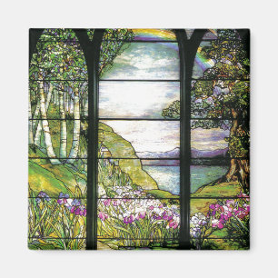 Den Tiffany målat glassirisen blommar blommigt Magnet