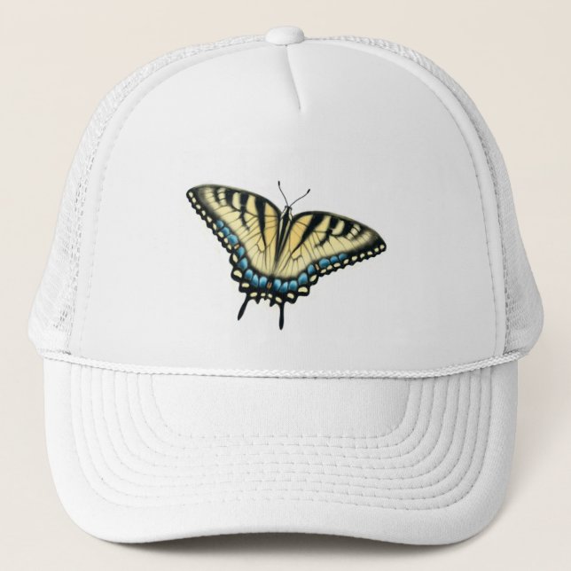 Den tigerSwallowtail fjärilen kopplar ihop hatten Truckerkeps (Framsida)