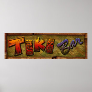 Den Tiki puben undertecknar design Poster