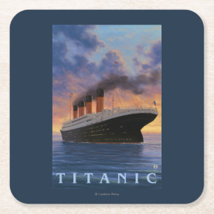 Den Titanic SceneWhite stjärnan fodrar Underlägg Papper Kvadrat