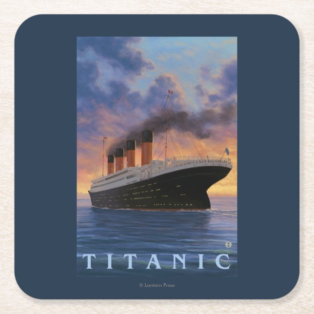 Den Titanic SceneWhite stjärnan fodrar Underlägg Papper Kvadrat (Framsidan)
