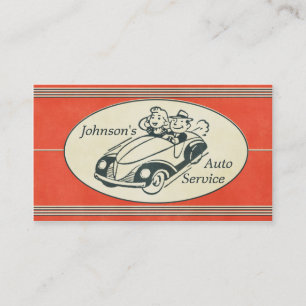 Den tjänste- Retro automatiskn och reparerar Visitkort