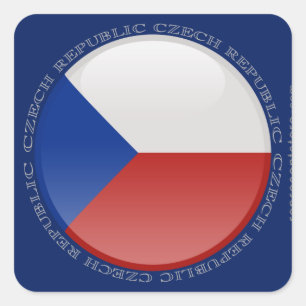 Den tjeckiska republiken bubblar flagga fyrkantigt klistermärke