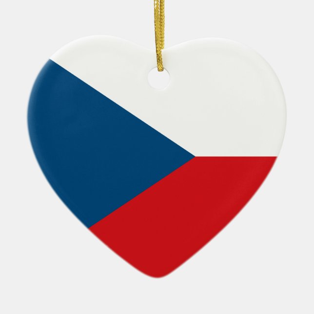 Den tjeckiska republiken sjunker hjärtaprydnaden julgransprydnad keramik (Framsidan)