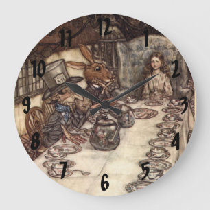 Den tokiga Arthur Rackham för HatterTeapartyet Stor Klocka