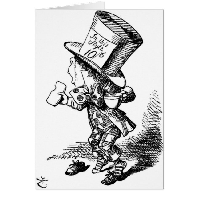 Den tokiga hatteren hälsningskort (Framsidan)