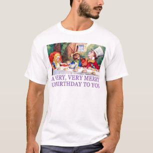 DEN TOKIGA HATTEREN ÖNSKAR ALICE EN GLAD T SHIRT