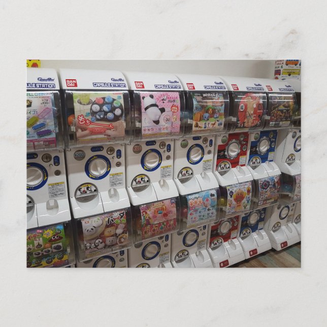 Den Tokyo Japan leksakkapseln myntar det Machiness Vykort (Framsida)