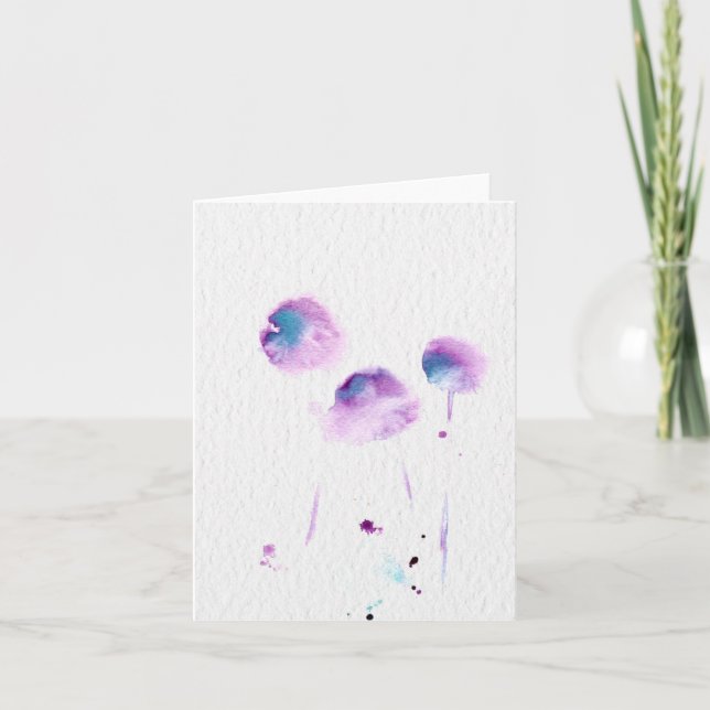 Den tomma blommavattenfärgen noterar kortet kort (Framsida)